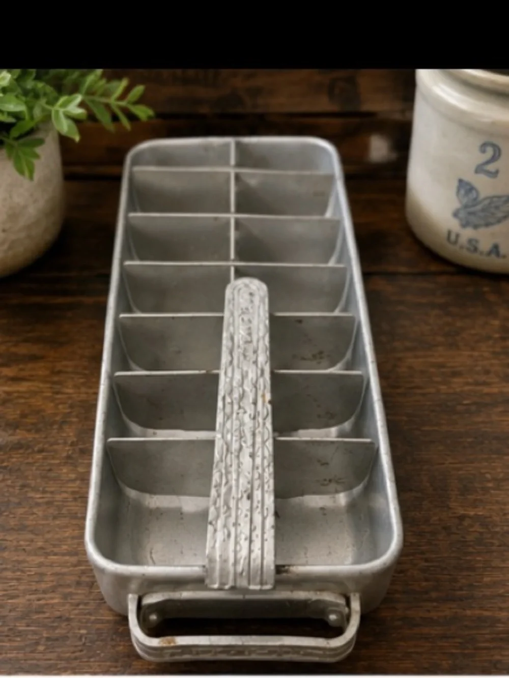 Vintage Frigidaire Aluminum Ice Cube Tray Lever Handle Retro Kitchen MCM
